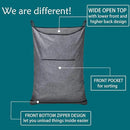 Hanging Laundry Hamper,Door Hanging Hamper with Width Opening, Over the Door Laundry bag with hooks, Laundry Collector and Over Door Storage Bag (36x22 Inch,Pop Grey) by CozyNest Decor