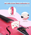 Vangoa Pink Violin 4/4 Full Size Fiddle Set, Acoustic Violin for Women Beginners Adults Teens Girls Kids 9-12, Starter Violin Kit with Hard Case, Premium Accessory Outfit by TinyTreasures Baby Boutique