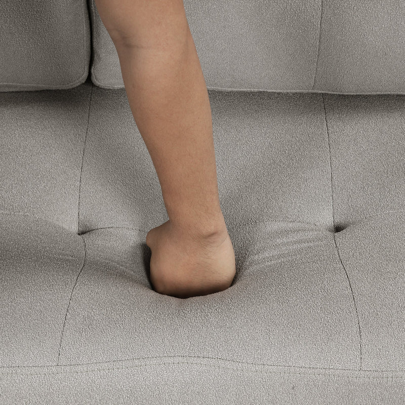 87.4" L-shape Sofa Bed Pull-out Sleeper Sofa with Wheels, USB Ports, Power Sockets for Living Room, Grey