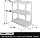 Oskar Storage Shelves - Bathroom Wall Organizer, Kids Room Toys Book Shelf, No Drill Heavy Duty, Kitchen Closet Garage Outdoor 3 Tier Stackable Plastic Shelving Unit by TinyTreasures Baby Boutique
