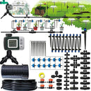 162ft Drip Irrigation Kit 5/16“ID Main Hose and 1/4 Inch Pipe Drip Irrigation System with Water Timer Auto Watering System for Garden Adjustable Spray, for Greenhouse, Garden, Lawn, Potted Plants by GreenHaven Gardens