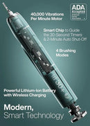 Aquasonic Vibe Series Ultra-Whitening Toothbrush – ADA Accepted Power Toothbrush - 8 Brush Heads & Travel Case – 40,000 VPM Motor & Wireless Charging - 4 Modes w Smart Timer – Mint Green Metallic by CozyNest Decor