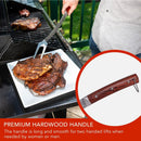 Grill Fork 24-inch Super Long for Grilling Barbecue Griddle and Fire Pit Extra Strong Curved Neck Premium Hardwood Handle Large Stainless Steel Tines for BBQ Outdoor Kitchen and Grilled Food by GreenHaven Gardens