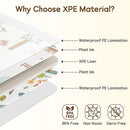 Foldable Baby Play Mat for Floor, PIGLOG 79x71 Extra Large Crawiling Play Mat for Babies, Waterproof & Portable Tummy Time and Non-Toxic Soft Foam Playmat for Infants, Toddlers by TinyTreasures Baby Boutique