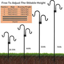 Double Shepherds Hooks For Outdoor 76 Inch, Heavy Duty Metal Bird Feeder Pole Stand With 5 Base Prongs, 28.5 To 76 Inch Adjustable Garden Holder For Hanging Plant, Wind Chimes, Wedding Garden Etc by GreenHaven Gardens