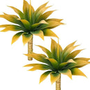 Artificial Agave Plants,Large UV Resistant Fake Agave Planters for Indoor and Outdoor Decorating Tropical Plant Succulents Greenery Indoor Decor (2Pack,18" Yellow) by GreenHaven Gardens