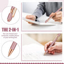 8 Pieces Ballpoint Pen with Stylus Tip Black Ink 2 in 1 Stylus Metal 1.0 mm Medium Point Smooth Pen Rainbow Colorful Rubberized Ballpoint for Touch Screen Tablet(Rose Gold) by TinyTreasures Baby Boutique