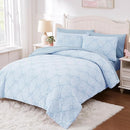 Full Size Comforter Sets with Sheets for Girls-7 Pieces Full Size Bedding Sets with Light Blue Comforter, Sheets, Pillowcases & Shams for Kids (Light Blue Diamond, 76" X 86") by TinyTreasures Baby Boutique