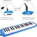 EastRock 37 Key Melodica Instrument Keyboard Soprano Piano Style with Mouthpiece Tube Sets and Carrying Bag for Beginners Adults Gift Blue by TinyTreasures Baby Boutique