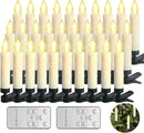 LED Christmas Candles, Flickering Clip on Candles for Christmas Tree, Battery Operated with Remote Timer, Warm White Light, Flameless Taper Candles for Home Christmas Decor, Set of 30 by GreenHaven Gardens