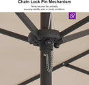 PURPLE LEAF 13ft Double-Sided Patio Umbrella with Base Included Market Rectangle Umbrella Outdoor Table Umbrella with Crank for Pool Garden Deck, Cream by GreenHaven Gardens