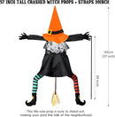 POPGIFTU 53" Halloween Crashing Witch Decoration – Funny Flying Witch for Tree, Yard, Porch & Outdoor Halloween Decor by CozyNest Decor