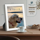 8.5x11 Picture Frame Set of 3 - White Woodgrain, Solid Wood & HD Tempered Glass, Table Display or Wall Hanging by CozyNest Decor