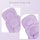 Infant Car Seat Insert for Newborn Girls Boys, Summer Mesh Baby Carseat Head Support with Strap Pads, Soft Reversible Baby Car Seat Insert Cushion Pad for Car Seat, Stroller, Bouncer, Swing, Purple by TinyTreasures Baby Boutique