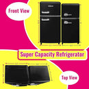 Mini Fridge Dual Door Refrigerator with Freezer, 3.5 Cu.Ft Compact Refrigerator with Handle, Adjustable Temperature & Removable Glass Shelves, for Apartment/Dorm/Office/RV, Black by CozyNest Decor