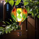 Hummingbird and Sunflower Solar Hot Air Balloon Lantern with Flame, Glass Hot Air Balloon Solar Lantern Outdoor Waterproof, Hanging Solar Lantern for Outside Garden Patio Tree Porch Yard by GreenHaven Gardens