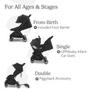 UPPAbaby Minu V3 Travel Stroller | Lightweight + Compact Design | One-Hand Fold + Unfold | from Birth + Overhead Compatible | Greyson (Charcoal Mélange/Carbon Frame/Saddle Leather) by TinyTreasures Baby Boutique