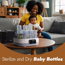 NCVI 20-Minute Baby Bottle Steamer Sterilizer and Dryer with 2 Bottle Trays for 8/6 Bottles, Fast Electric Steam Sterilization Disinfection for All Bottles, Pacifiers, Teether and Breast Pump Parts by TinyTreasures Baby Boutique