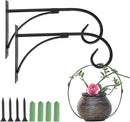 Simply Style Metal Hanging Plant Brackets 10inch, Pack of 2, Wall Mount Plant Hangers, Planter Hooks for Flower Baskets, Bird Feeders in Corridor/Patio/Porch/Garden by GreenHaven Gardens