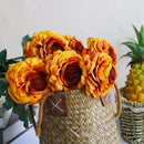 Artificial Flowers Ranunculus Long Stem Buttercup Silk Flowers 6 pcs for Home Decor and Wedding Decorations(Burnt Orange) by CozyNest Decor