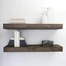 Modern Floating Shelves 3 Inches Thick for Wall, Wide Shelves for Kitchen, Living Room, Bedroom, and Bathroom, Natural Pine Wood, Rustic Wooden Shelf, (Set of 2) (Jacobean, 24Lx3Hx6D) by CozyNest Decor