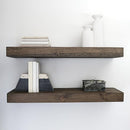 Modern Floating Shelves 3 Inches Thick for Wall, Wide Shelves for Kitchen, Living Room, Bedroom, and Bathroom, Natural Pine Wood, Rustic Wooden Shelf, (Set of 2) (Jacobean, 48Lx3Hx8D) by CozyNest Decor