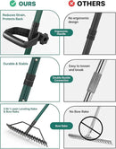 Lawn Leveling Rake 33x10'', Yard Leveling Rake with 78'' Back-Saving Adjustable Handle, Stainless Steel Lawn Leveler Tool with 17'' Tines Head for Garden, Backyard, Farm, Golf Course by GreenHaven Gardens