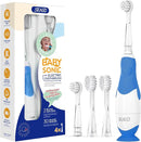 SEAGO Toddler Electric Toothbrushes for Baby Ages 0-3 Years, Baby Toothbrush with Smart Timer and Suction Base, 4 Replacement Brush Heads SG-513 (Navy-C) by TinyTreasures Baby Boutique