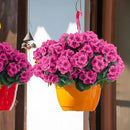 Hananona 12 Pcs Artificial Geranium Flowers for Outdoors Geranium Silk Flowers Outdoor UV Resistant Garden Plants Faux Flowers for Ptio Front Door Kitchen Table Centerpieces Home Decor (12, Rose Red) by CozyNest Decor