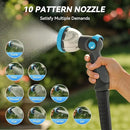 Retractable Garden Hose Reel - 100 ft x 5/8 in Heavy Duty Wall Mount with Auto Rewind, Any Length Lock, 180° Swivel Bracket & 10-Pattern Nozzle (White & Grey) by GreenHaven Gardens