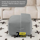 MeMoreCool Square Stuffed Pouf Ottoman Foot Rest, Floor Pouf Foot Stool with Foam Chunk Filling, Soft Stuffed Ottoman Footrest for Living Room, Light Grey by CozyNest Decor