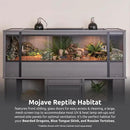New Age Pet ECOFLEX 60-Inch Mojave Reptile Lounge in Grey- Durable, Moisture-Resistant Wood Plastic Composite Habitat with Vented Side Panels, Removable Sliding Glass Doors & Lock by CozyNest Decor