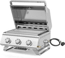 3-Burner 24,000 BTU Portable Flat Top Propane Gas Grill, Heavy-Duty Stainless Steel 2-in-1 Tabletop Grill and Griddle Combo for Commercial BBQ, Outdoor Cooking, Camping,Tailgates & Backyard by GreenHaven Gardens