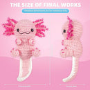Crochet Kit for Beginners, Learn to Crochet, Include Easy Knitting Soft Yarn, Step-by-Step Video Tutorial, Hook, Holiday Birthday Gift for Adults and Kids(Happy Axolotl) by TinyTreasures Baby Boutique