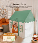 Play Tent with Mat, Star Light Large Kids Playhouse with Windows Easy to Wash, Indoor and Outdoor Play Tents for Kids, Little Dove Toys for Girls, Boys, 47x40x52 (Green Playhouse, Large Size) by TinyTreasures Baby Boutique