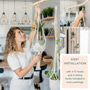 Nook Theory 4-Pack Macrame Plant Hanger - with 8 Ceiling Hooks - Hanging Planter Indoor Outdoor - Hanging Plant Holder - Decorative Bohemian Plant Hangers - Hanging Plants (Cream) by GreenHaven Gardens