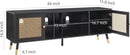 JYED Mid Century Modern TV Stand and Console for TVs Up to 75" - Black Entertainment Center, 2 Gold Metal Mesh Doors & MDF Wood Grain, 15.8" D x 66" W x 23.5" H by CozyNest Decor