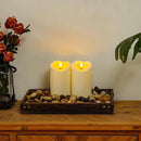 Homemory 6”x3” Outdoor Waterproof Flameless Candles, LED Candles, Battery Operated Candles with Remote and Timers, Electric Fake Plastic Pillar Candles,Dark Ivory, Set of 2 by CozyNest Decor