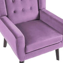 UIXE Accent Chair Modern Upholstered Armchair, Mid Century Club Arm Chairs Comfy Single Sofa Living Room Button Tufted Reading Seat Bedroom Side Seating, Velvet-Purple by CozyNest Decor