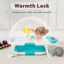AVIDOR Baby Bathtub,Collapsible Bathtub for Newborn to Toddler,Durable Essential Infant Bath Tub,Portable Travel Baby Tub with Soft Bath Net,No-Slip Feet and Dinosaur Shaped (Light Blue) by TinyTreasures Baby Boutique