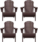 Westin Outdoors Laguna WO Home Furniture Adirondack Chair 4 PC Set Classic Outdoor Patio Folding Chair for Bon Fire Pit Lawn Backyard Beach Plastic Weather-Resistant (Dark Brown) by GreenHaven Gardens