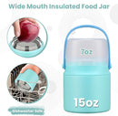 2-in-1 Insulated Food Jar & Snack Container - 15oz Kids Soup Thermos for Hot Food with Handle and Spoon, Leak Proof Reusable Toddler Snack Box, Perfect for School & Travel, Tiffany Blue by TinyTreasures Baby Boutique