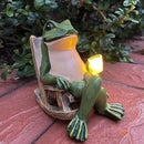 Frog Solar Lights Outdoor Garden Mini Frog Figurines Decor for Patio Yard Lawn Ornament Solar Garden Miniature Frog Decor Gift for Women Mother's Day Birthday Housewarming Gifts by CozyNest Decor