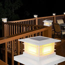 Dynaming 6 Pack Solar Post Lights Outdoor, Solar Powered White Shell Fence Post Cap Lights, High Brightness Warm White LED Lighting for Garden Deck Patio, Fit 4x4, 5x5 or 6x6 Vinyl/Wooden Posts by GreenHaven Gardens