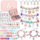 Girls Charm Bracelet Making Kit with Jewelry Case for Kids Charm Pendant Bracelet Kit DIY Jewelry Making Art & Craft for Kids Age 8-12 Birthday Gifts Valentine Christmas by TinyTreasures Baby Boutique