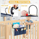 Bedside Caddy Bedside Organizer Bedside Storage Caddy with Fixed Straps and Water Bottle Holder for Home College Dorm Bunk Bed Hospital Bed Crib Bed Rails (2pcs Navy Blue) by CozyNest Decor
