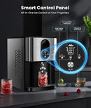 Nugget Ice Makers Countertop, Pellet Ice Maker Machine Dispenser with Water Reservoir with 44lbs/24H, Self-Cleaning, Soft Chewable Ice Maker Machine for Home/Kitchen/Office, Silver Stainless by CozyNest Decor