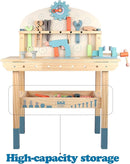 Tool Bench for Kids Toy Play Workbench Wooden Tool Bench Workshop Workbench with Tools Set Wooden Construction Bench Toy for 3 4 5 Year Boys Girls by TinyTreasures Baby Boutique