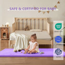 Play Mat for Babies Toddlers,1.3" Thick Elasti-Foam Anti-Fall Cushion Mat for Kids Room,28×72 Bedroom Bedside Rugs,Water-Repellent Soft Coral Velvet(Lavender) by TinyTreasures Baby Boutique