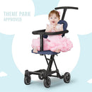 Dream On Me Lightweight and Compact Coast Rider Stroller with One Hand Easy Fold, Adjustable Handles and Soft Ride Wheels, Navy by TinyTreasures Baby Boutique
